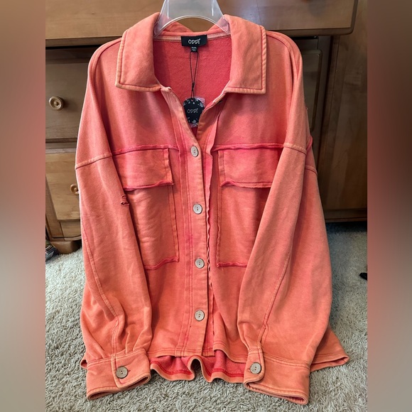 ODDY Jackets & Blazers - ODDY Coral Distressed Jacket